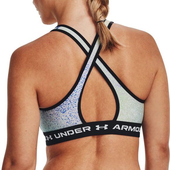 NEW Under Armour Women's Crossback Mid Print Sports Bra XS 136104 - Picture 2 of 4